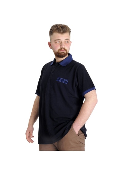 Mode Xl Büyük Beden Erkek T-Shirt Polo Legend 23347 Lacivert 001