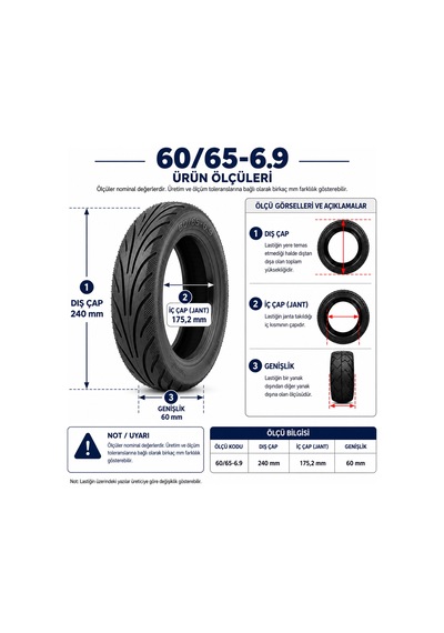 Xuancheng 60/65-6.9 Tubeless Elektrikli Scooter Lastiği