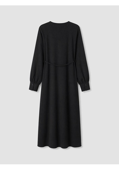 Lcw Modest Siyah Bisiklet Yaka Müslin Elbise