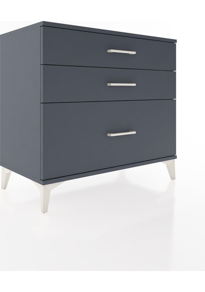 Hyperion Şifonyer 3 Çekmeceli 88x44x80 Antrasit-antrasit Antrasit
