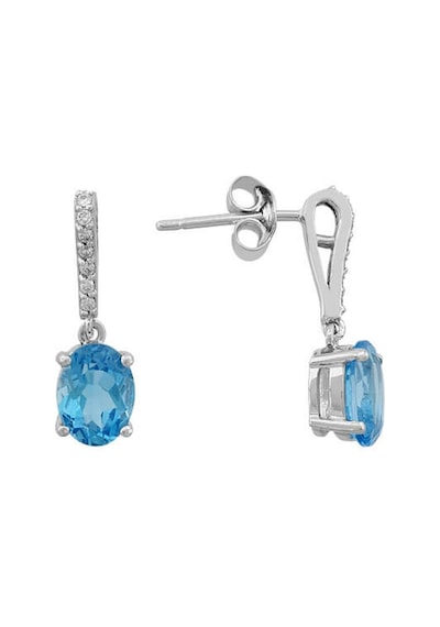Sirius Pırlanta Ve Oval Mavi Topaz Taşlı Küpe 0817E0010