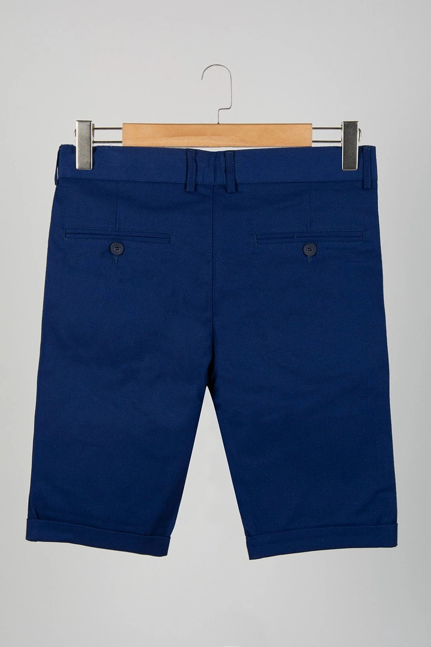 Veaven Erkek Sax Slim Fit Keten Şort Vavn9y-2200196-5 Sax