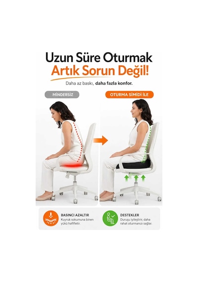 Visco Ortopedik Oturma Simidi Ağrı Karşıtı Destek Yastığı Oturma Minderi