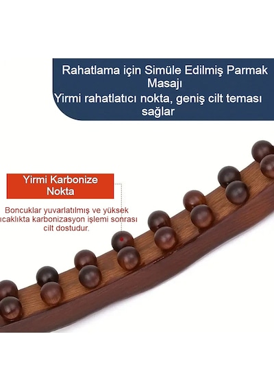 Dogal Ahsap Gua Sha Masaj Aleti 20 Masaj Noktalı Kas Gevşetme Ve Çok Yönlü Kullanım Ahşap