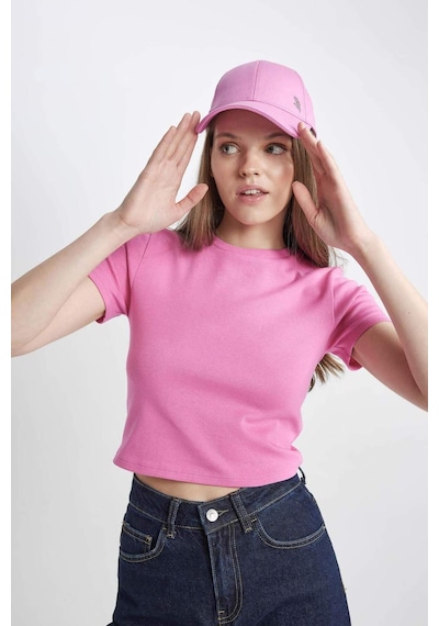 DeFacto Coool Fitted Ribana Basic Düz Kısa Kollu Tişört T9631AZ24SMPN613 DeFacto Coool Fitted Ribana Basic Düz Kısa Kollu Tişört T9631AZ24SMPN613