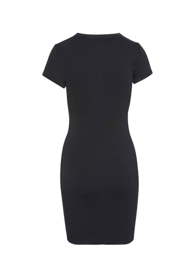 Calvin Klein Kadın Ss Ctn Contour 1x1 Rıb Ss Mini Elbise Siyah Black