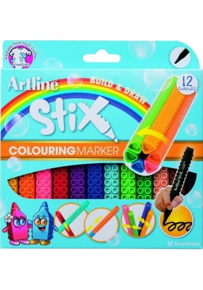 Artline Stix Colouring Marker 12 Li Geçmeli Keçeli Kalem
