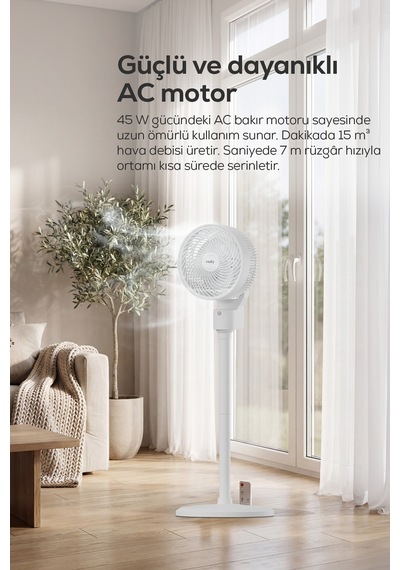 Ayaklı Vantilatör 3d Salınımlı, Kumandalı, Aromaterapi, Ultra Sessiz, 7s Zamanlı V0402101