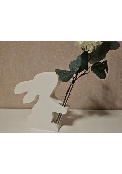 Tavşan Vazo Dekoratif Çiçeklik 3d Baskı Figürlü Vazo Çok Renkli