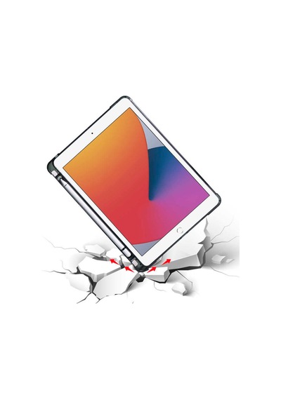 Apple Uyumlu iPad 8. Ve 9. Nesil 10.2 Inç Kılıf Kalemlikli Premium Standlı Kılıf Trifolding Gri Kılıf