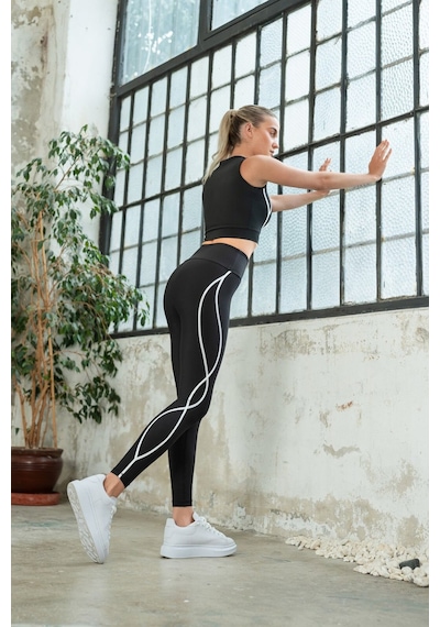 Dar Kesim Spor Toparlayıcı Vanves Fitness Tayt Siyah Renk 001