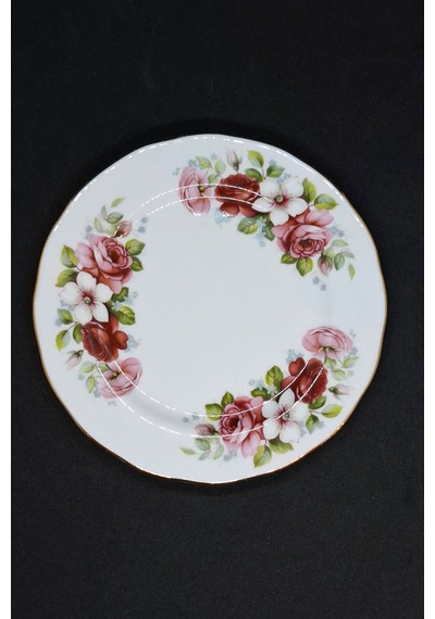 Bone China Vintage Çay Fincanı 3 Parça 200 Ml Kırmızı - Beyaz