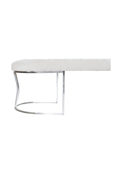 VİEGO SILVER BEYAZ-Kapitoneli Model Puf&Bench&Koltuk-Oturak-Uzun Makyaj Puff-Yatak Odası Ucu&Önü