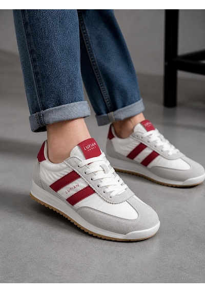 Lufian 121230067 Greta Deri Unisex Sneaker Ayakkabı Kırmızı