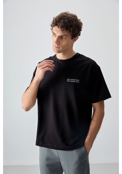 Air Jones Tommy Life Siyah Pamuklu Kalın Yumuşak Dokulu Oversize Fit Baskılı Erkek T-shirt - 88375 Siyah Air Jones Tommy Life Siyah Pamuklu Kalın Yumuşak Dokulu Oversize Fit Baskılı Erkek T-shirt - 88375 Siyah