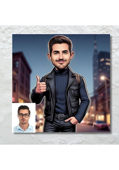Kişiye Özel Gezgin Tasarımlı Karikatür Mdf Poster 20 X 28