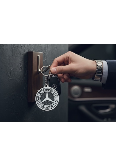 Mercedes Logo Anahtarlık 3d Baskı Mercedes Benz Uyumlu Şık Araç Anahtarlığı