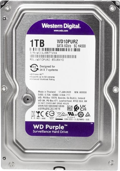 Western Digital Purple Wd10purz 1 Tb Sata 6gb/s 7-24 Güvenlik Kamerası Harddisk Dvr Cihazı Hard Disk