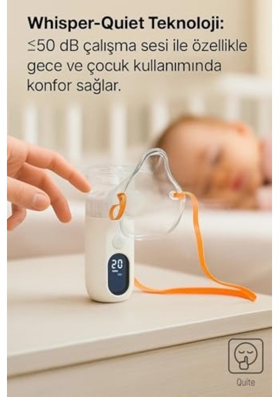 Dijital Ekranlı Sessiz Mesh Nebulizatör Ce & Tüv Onaylı, Üts Kayıtlı, Şarjlı, Çocuk Ve Yetişkin Kullanımı