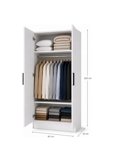 Gani Home Selen 2 Kapaklı Gardırop M-2 Modern Elbise Dolabı Suntalam