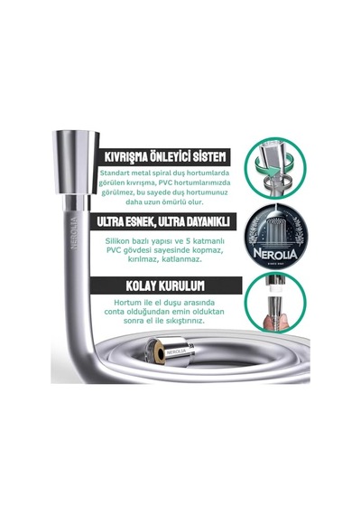 Siyah Pvc Duş Hortumu Ultra Dayanıklı Spirali Çok Renkli