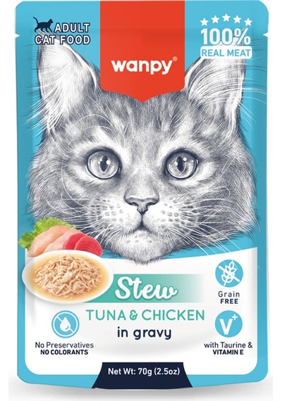 Wanpy Ton Balıklı Tavuklu Kedi Yaş Mama 70 Gr