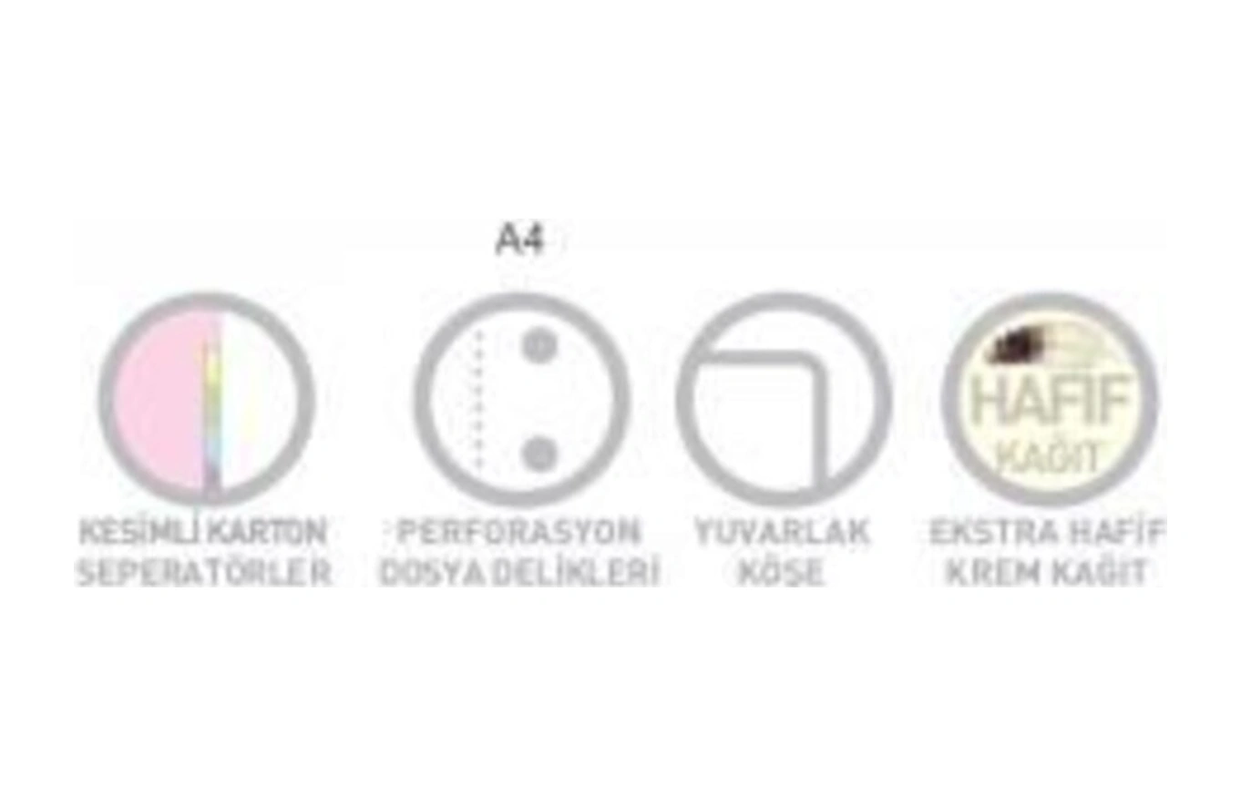 Lw S-type A4 5 Seperatörlü Spr Pp Kapak 4+1 Defter 4 Kareli 1 Çizgili 150 Yp 2 Li Paket