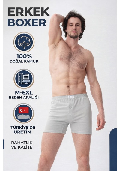 Mercan Gri %100 Pamuk Havlu Bel Boxer