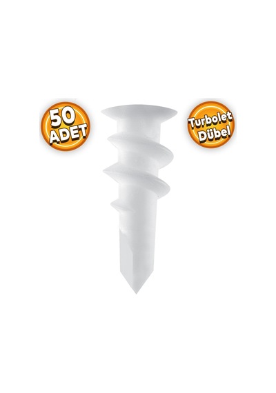 Turbolet Alçıpan Dübel Matkap Uçlu Dübel Plastik (50 ADET)