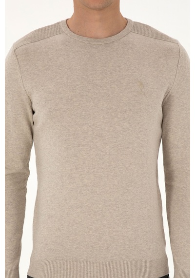 U.S. Polo Assn. Erkek Slim Fit Bisiklet Yaka Taş Melanj Basic Kazak 50307779-VR225