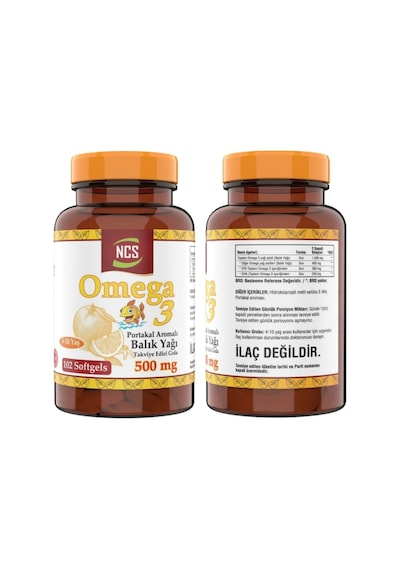Omega 3 Portakal Aromalı Balık Yağı 102 Softgel Vitamin D3-k2