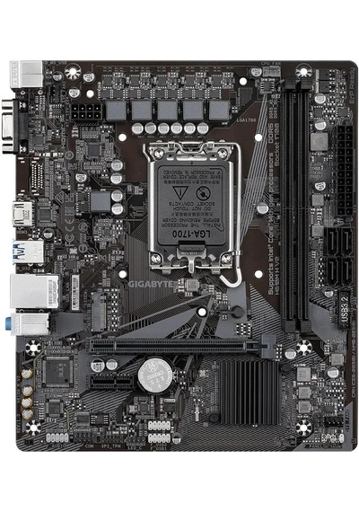 Gıgabyte H610m H V2 5600mhz Ddr5 Soket 1700 M.2 Usb 3.2 Hdmı D-sub Matx Anakart H610m H V2 Ddr5