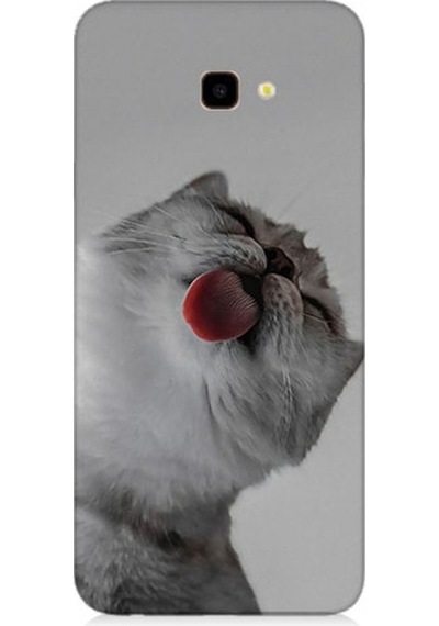 Samsung Galaxy J4 Plus Uyumlu Dilini Çıkaran Kedi Desenli Silikon Kılıf