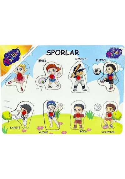 Mey İthalat Ahşap Tutmalı Sporlar Yapboz