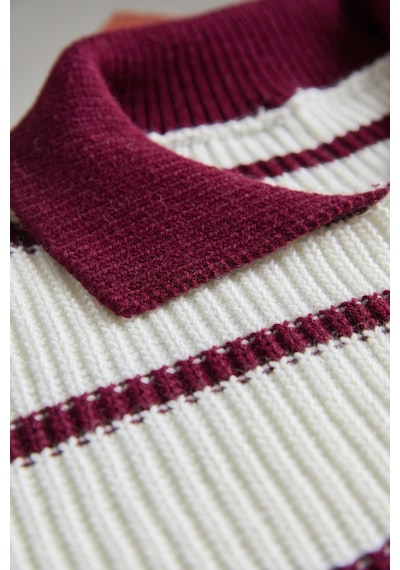 Meecy Selanik Örgü Polo Yaka Oversize Zr Model Kadın Triko Kazak Bej & Bordo Bej & Bordo Meecy Selanik Örgü Polo Yaka Oversize Zr Model Kadın Triko Kazak Bej & Bordo Bej & Bordo