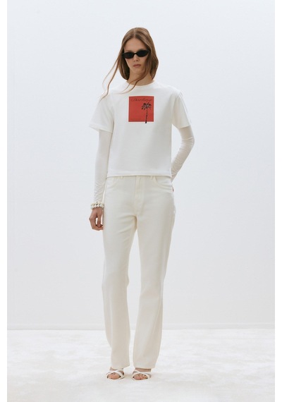 Suud Collection Ekru Darling Basic Tişört