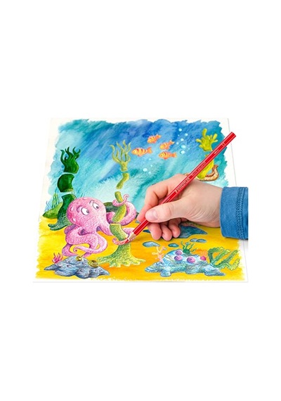 144 10nc12 Noris Clup Aquarell 12'li Kuruboya Fırça Hediyeli Çok Renkli