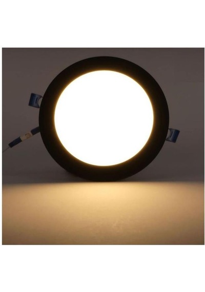 Ack Ap01-01201 12w Slim Led Panel Siyah Kasa 3000k Sarı Işık Gömme Spot Lamba Siyah