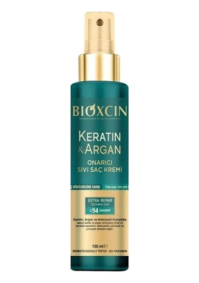 Bioxcin Keratin & Argan Onarıcı Sıvı Saç Bakım Kremi 150 Ml Yıpranmış Hasar Görmüş Saçlar