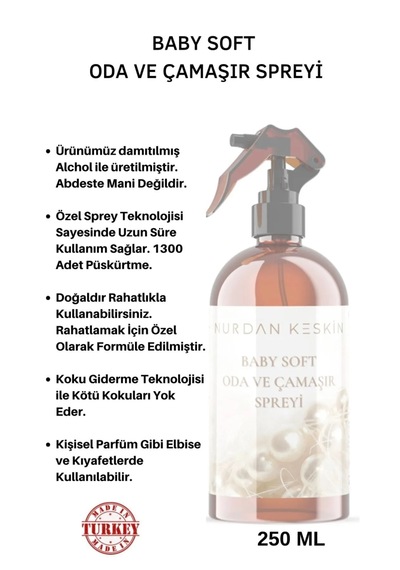 Nurdan Keskin Baby Soft Oda ve Çamaşır Spreyi 250 ML