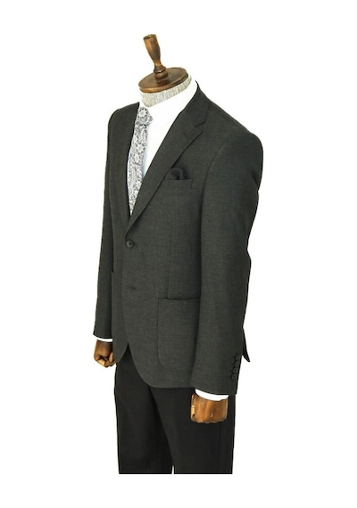 Wessi Kendinden Desenli Slim Fit Sivri Yaka Antrasit Erkek Ceket 001 Wessi Kendinden Desenli Slim Fit Sivri Yaka Antrasit Erkek Ceket 001