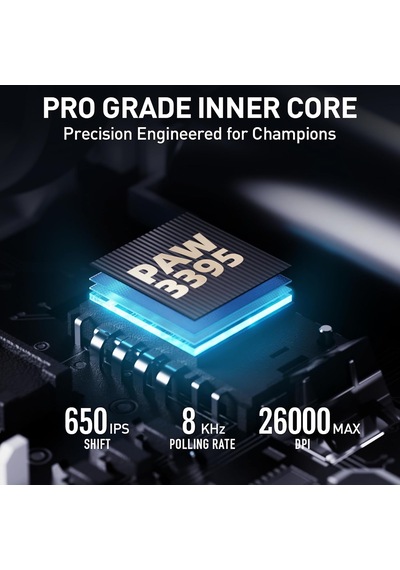 In10p Kablosuz Oyun Faresi, Üç Modlu 2.4g/usb-c Kablolu/bluetooth Pc Oyun Faresi, 60g Süper Işık, 26k Dpı, Paw3395 Optik Sensör, 8 Khz Yoklama Hızı, Tamamen Programlanabilir, Siyah