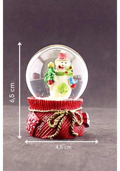 Yeni Yıl Kardan Adam Temalı Mini Boy Kar Küresi 6,5 Cm