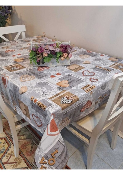 Elyaflı Pvc Masa Örtüsü Modern, Dayanıklı, Silinebilir Ve Şık Görünüm Fnt8273 Gri