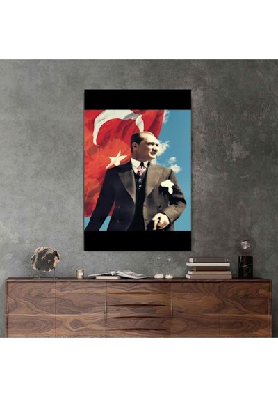 Atatürk Türkbayrağı Tablo Kanvas Duvar Dekarasyon Canvas Duvar Süsü Ölçü Seçmeyi Unutmayınız :