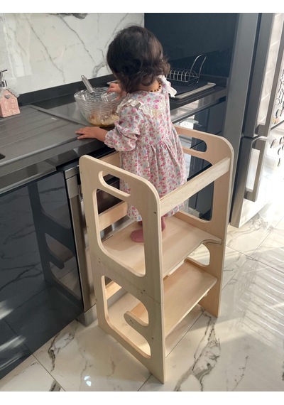 montessori ahşap öğrenme kulesi + aktivite masası + mama masası Ahşap montessori ahşap öğrenme kulesi + aktivite masası + mama masası Ahşap