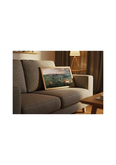 Rönesans Bruegel Napoli Körfezinde Deniz Savaşı Çerçevesiz Poster 21x30 Cm A4 Tablo Rönesans