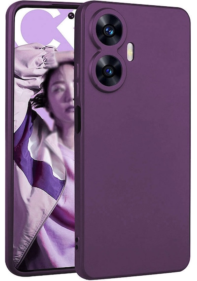 Ekılıf - Realme C55 Uyumlu Kılıf Mat Soft Premier Silikon Kapak - Mürdüm