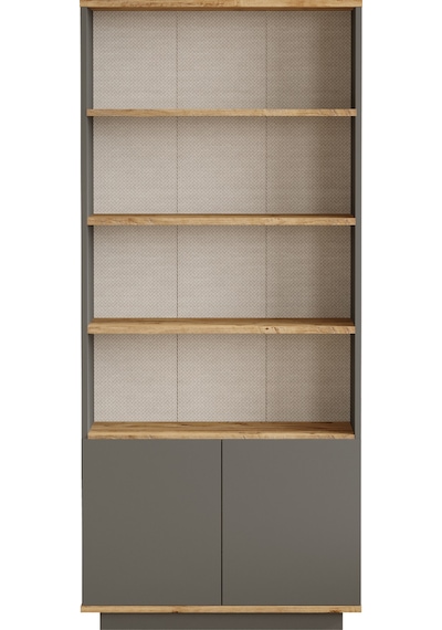 Robin Home Loft Kitaplık Raf 2 Kapaklı Raflı 168cm Çam-antrasit
