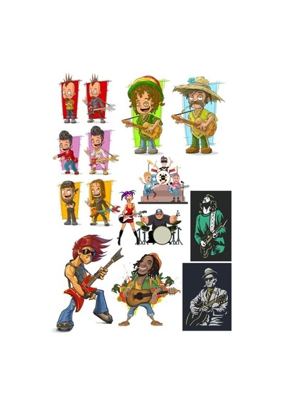 Müzisyen Sticker Set-1 12 Parça Telefon, Tablet, Defter, Laptop Sticker
